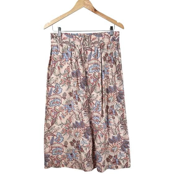 Norton McNaughton Midi Floral Skirt Size 12 Pleated Tapestry Vintage 90s Pockets - Picture 1 of 10